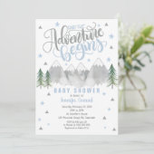 Boy Adventure Baby shower Uitnodiging (Staand voorkant)