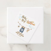Boy Adventure Clothesline Airplane Sky Baby Shower Bedankjes Labels (In situ)