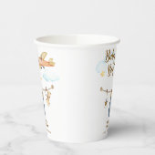 Boy Adventure Clothesline Airplane Sky Baby Shower Papieren Bekers (Links)