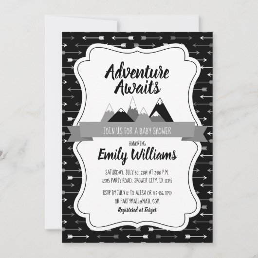 Boy Adventure wacht op uitnodiging baby shower (Voorkant)