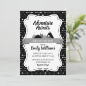 Boy Adventure wacht op uitnodiging baby shower (Staand voorkant)