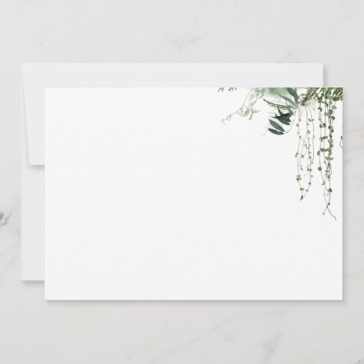 Boy Adventure Woodland Greenery Bedankkaart (Achterkant)