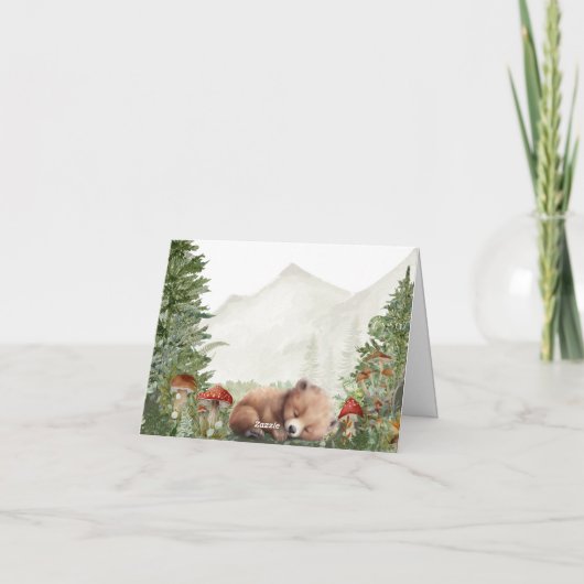 Boy Adventure Woodland Greenery Bedankkaart (Achterkant)