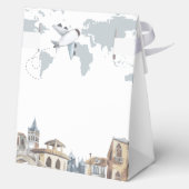 Boy Adventure World Map Airplane Baby Shower  Bedankdoosjes (Achterkant)