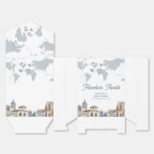 Boy Adventure World Map Airplane Baby Shower  Bedankdoosjes (Ongevouwen)