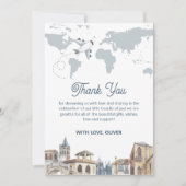 Boy Adventure World Map Airplane Baby Shower  Bedankkaart (Voorkant)
