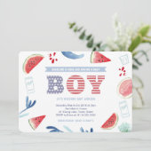 Boy America Jack en Jill Baby shower Kaart (Staand voorkant)