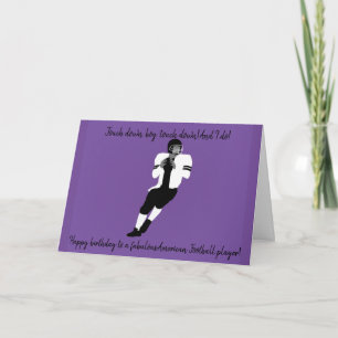 Boy American Football Player Verjaardag Kaart
