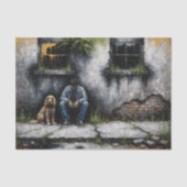 Boy and Dog Quiet Urban Decay Moody Decoupage Tissuepapier (Voorkant)