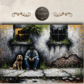 Boy and Dog Quiet Urban Decay Moody Decoupage Tissuepapier