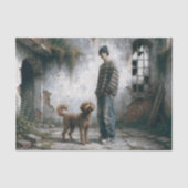 Boy and Dog Soft Urban Calm Neutral decoupage Tissuepapier (Voorkant)
