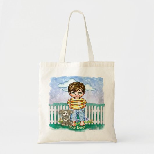 Boy and Dog  Tote Bag (Voorkant)