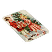 Boy and girl giving each other Christmas presents Magneet (Rechterzijde)