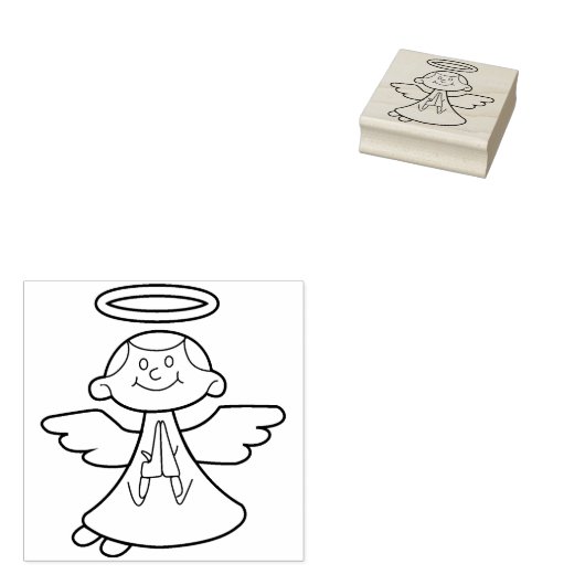 Boy Angel Art Stamp Rubberstempel (Gestempeld)
