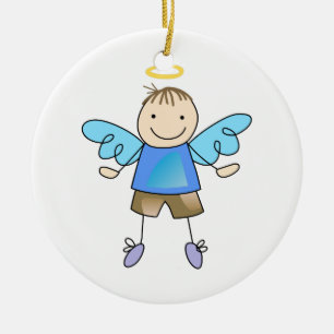 BOY ANGEL KERAMISCH ORNAMENT