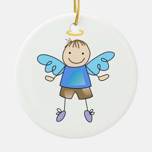 BOY ANGEL KERAMISCH ORNAMENT (Voorkant)