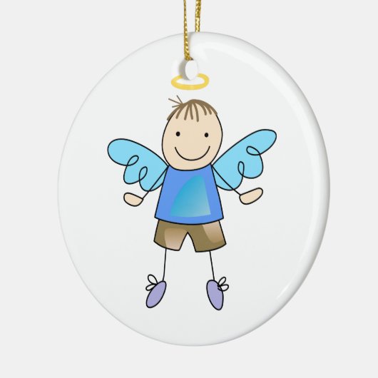 BOY ANGEL KERAMISCH ORNAMENT (Links)