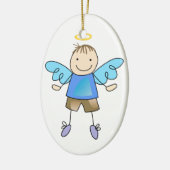 Boy Angel Keramisch Ornament (Links)