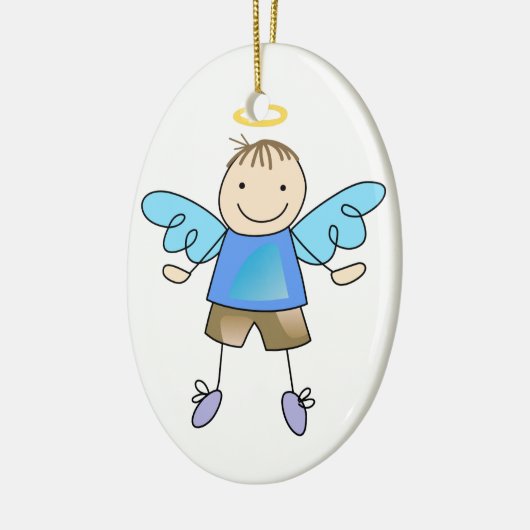 Boy Angel Keramisch Ornament (Links)