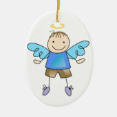 Boy Angel Keramisch Ornament (Voorkant)