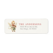 Boy Angel Kerst Vakantie Retouradres Etiket (Voorkant)
