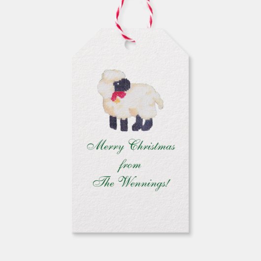 Boy Angel met het label van het cadeau van Lamb Cadeaulabel (Achterkant)