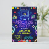 Boy Arcade verjaardagsfeestje, arcade gaming uitno Kaart (Staand voorkant)