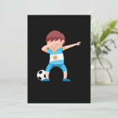 Boy Argentina Football Floss Soccer Player Gift Kaart (Staand voorkant)