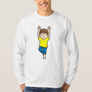 Boy at Yoga Stretching exercises T-shirt