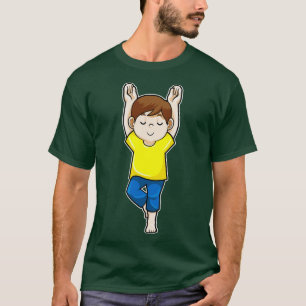 Boy at Yoga Stretching exercises T-shirt