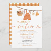 Boy Autumn Clothesline Herfst Baby shower Uitnodig Kaart (Voorkant / Achterkant)