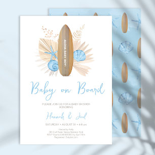 Boy Baby aan boord Blue Baby shower Invitation Kaart