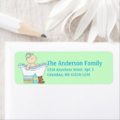 Boy Baby Bathtime Adresetiketten Etiket (Insitu)