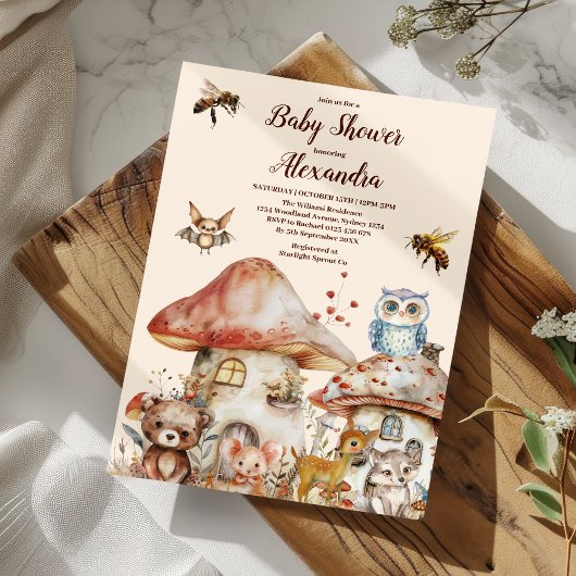 Boy Baby Boho Woodland Baby shower Kaart