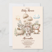 Boy Baby Boho Woodland Baby shower Kaart (Voorkant)
