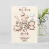 Boy Baby Boho Woodland Baby shower Kaart (Staand voorkant)