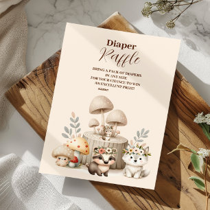 Boy Baby Boho Woodland Diapper Raffle Informatiekaartje