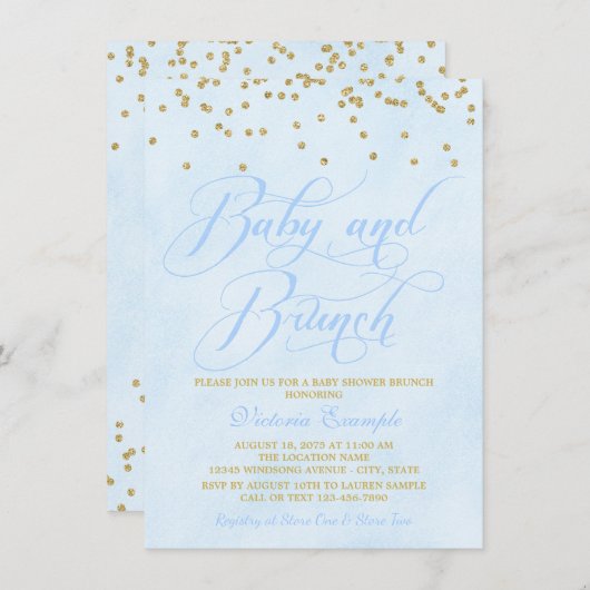 Boy Baby Brunch Baby Shower Uitnodigingen (Voorkant / Achterkant)