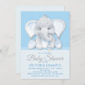 Boy Baby Elephant Baby Shower Uitnodigingen (Voorkant / Achterkant)