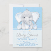 Boy Baby Elephant Baby Shower Uitnodigingen (Voorkant)