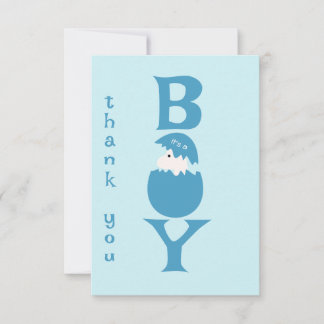 Boy Baby Gender Reveal Party Bedankkaart