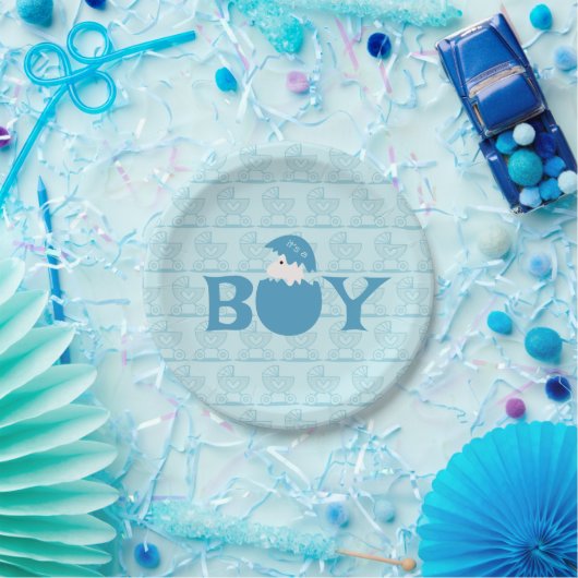 Boy Baby Gender Reveal Party Papieren Bordje (Feest)