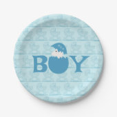 Boy Baby Gender Reveal Party Papieren Bordje (Voorkant)
