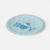 Boy Baby Gender Reveal Party Papieren Bordje (Gekanteld)