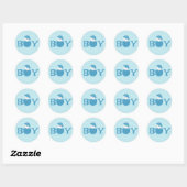 Boy Baby Gender Reveal Party Ronde Sticker (Vel)