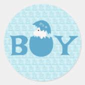Boy Baby Gender Reveal Party Ronde Sticker (Voorkant)