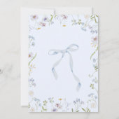Boy Baby in Bloom Blue Bow floral baby shower Kaart (Achterkant)