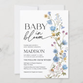 Boy Baby in Bloom Invitation | Baby Shower  Kaart (Voorkant)