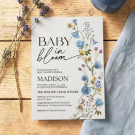Boy Baby in Bloom Invitation | Baby Shower  Kaart