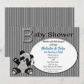 Boy Baby Panda Baby shower Uitnodiging (Voorkant / Achterkant)